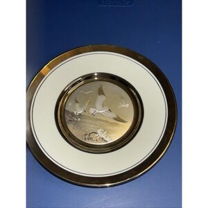 Dynasty Gallery Original Chokin Collection Seagull Plate Japan Gold Trim 7.5"